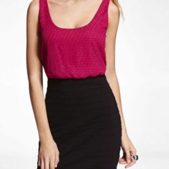 XS Express Fuchsia Pink sexy classy mini bandage dress office career form fitted - Picture 1 of 9